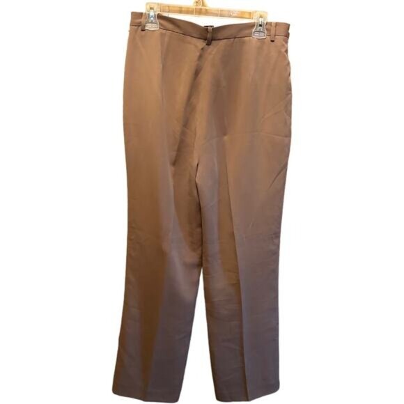 Focus 2000 Womens Taupe Polyester Pleated Front Trousers Size 14 - Picture 4 of 9